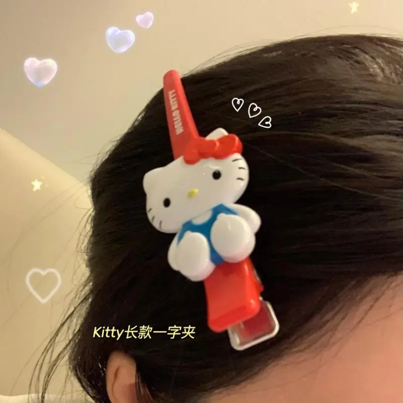 Kawaii Sanrio Hello Kitty Hairpin Hair Accessories Cartoon Bangs Side Clip Headdress Sweet Lovely Girl's Birthday Gift Ornament