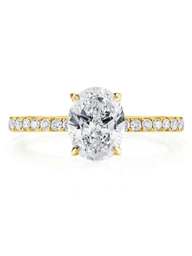 DWJ 1ct Real Oval Moissanite Diamond Ring for Women 925 Sterling Silver Anniversary Party Gorgeous High Quality Fine Jewelry - view 4