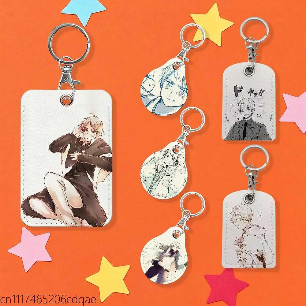 FOR Matthew Hetalia APH Rectangular Keychain Bus House Access Card Protective Cover PU Leather ID Best Sellers