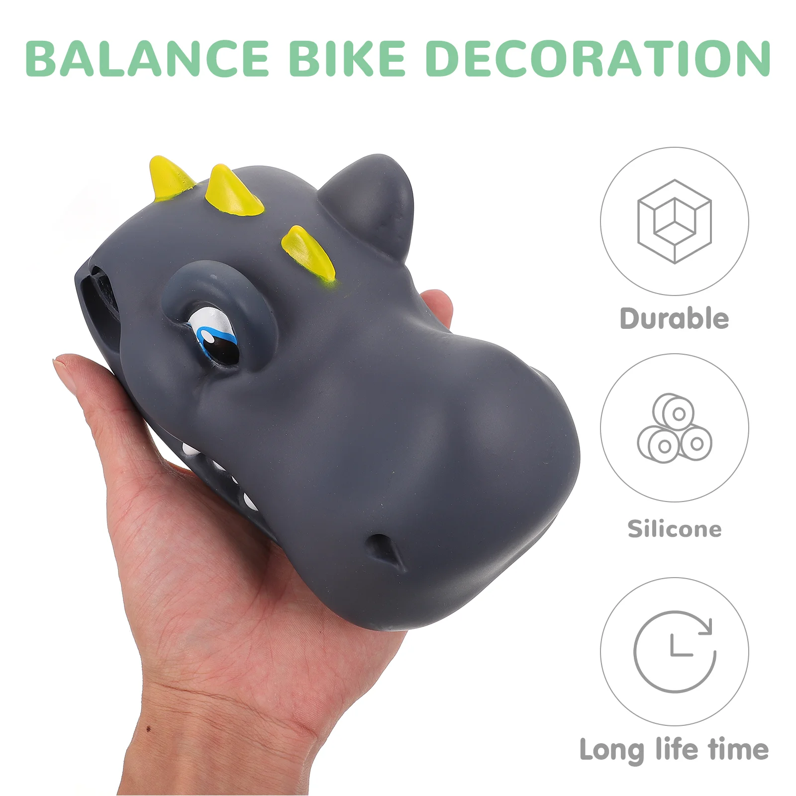 Scooter Handlebar Decoration Dinosaurs Bike Silicone Part Decorative Cartoon Grey Child