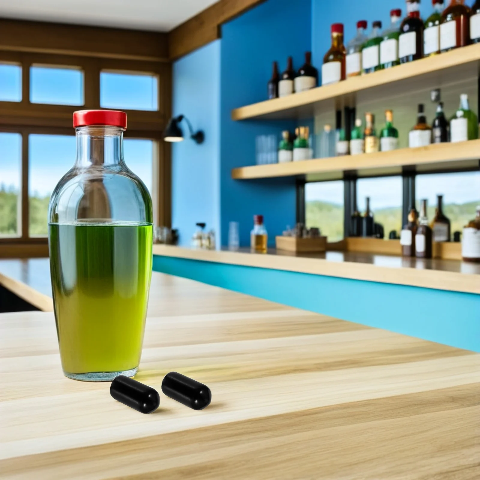 

120Pcs Black Pourer Dust Caps Liquor Pour Spout Covers Plastic Bottle Pourer Caps for Kitchen Bar Oil Wine Bottle Tops