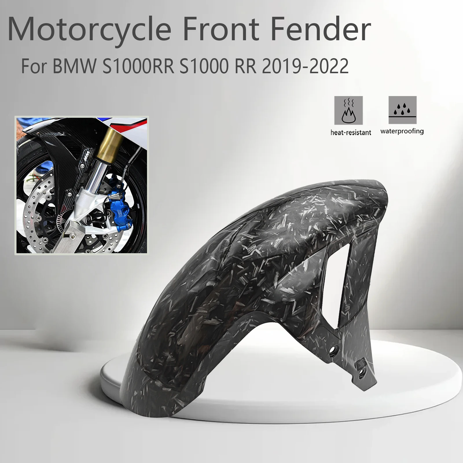 

S1000RR Motorcycle Front Tyre Mudguard Wheel Splash Guard Fender Accessories ABS Carbon For BMW M1000RR 2019-2024