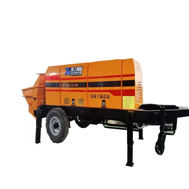 Stationary Concrete Pump Trailer Diesel Long Service Life Diesel Truck Spare Parts Concrete Pump Machine and Mixer Machine