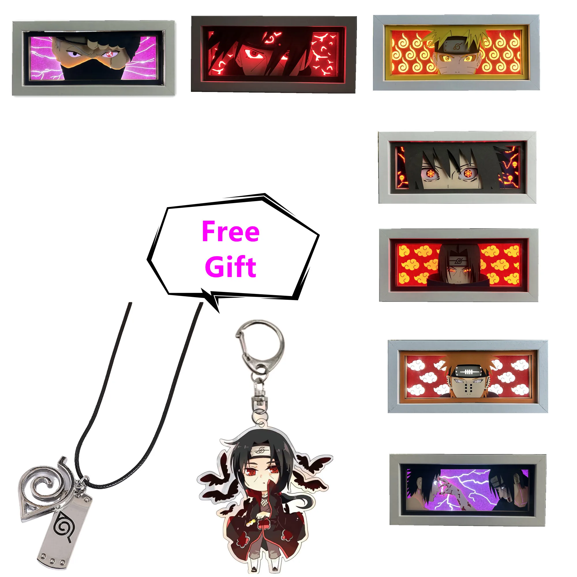 

Anime Naruto Shippuden Uzumaki Naruto Uchiha Itachi Action Figure Toys Paper Carving 3d Atmosphere Lamp For Birthday Gift