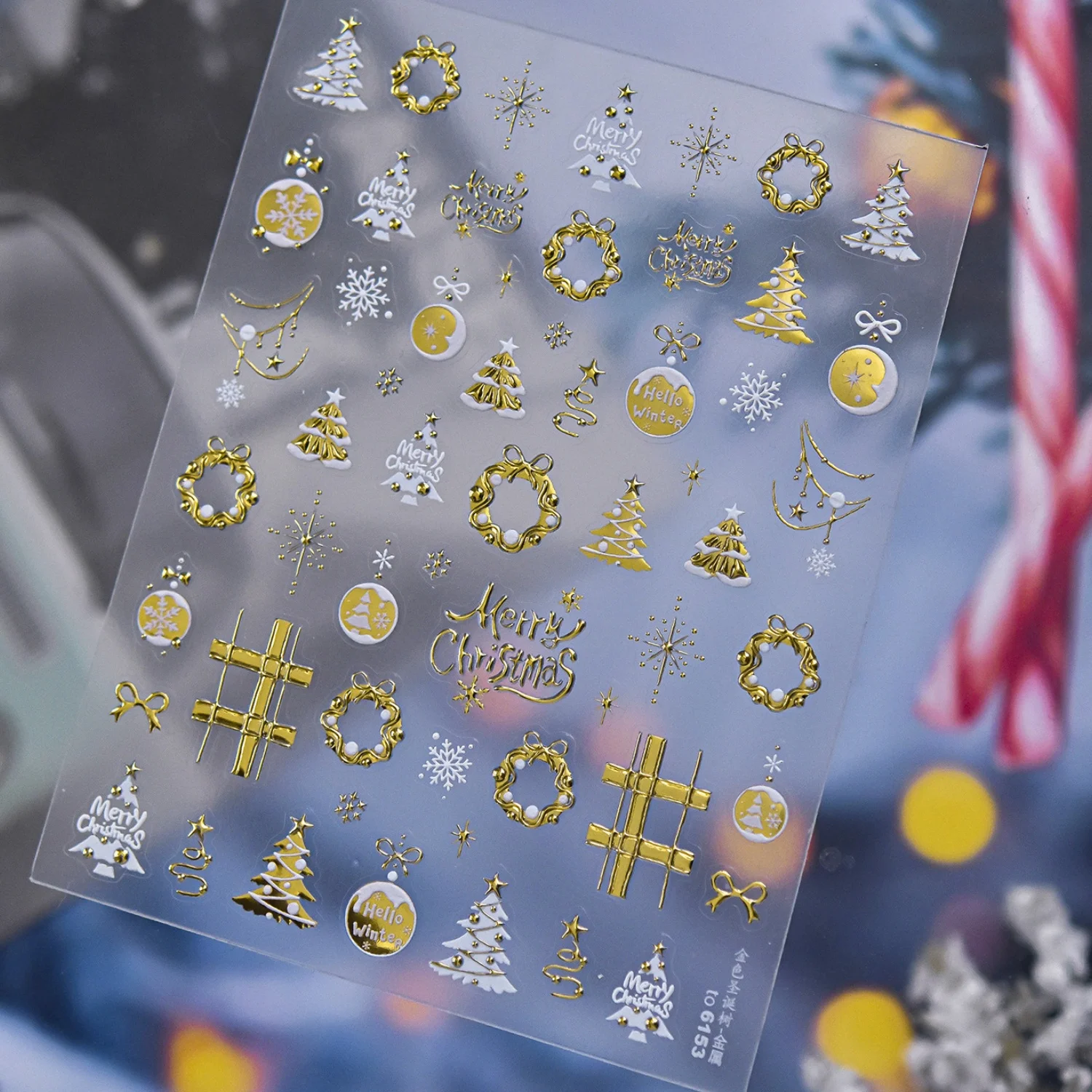Nail Art Xmas Tree - ملصقات أظافر بتصميم عيد الميلاد الكلاسيكي،