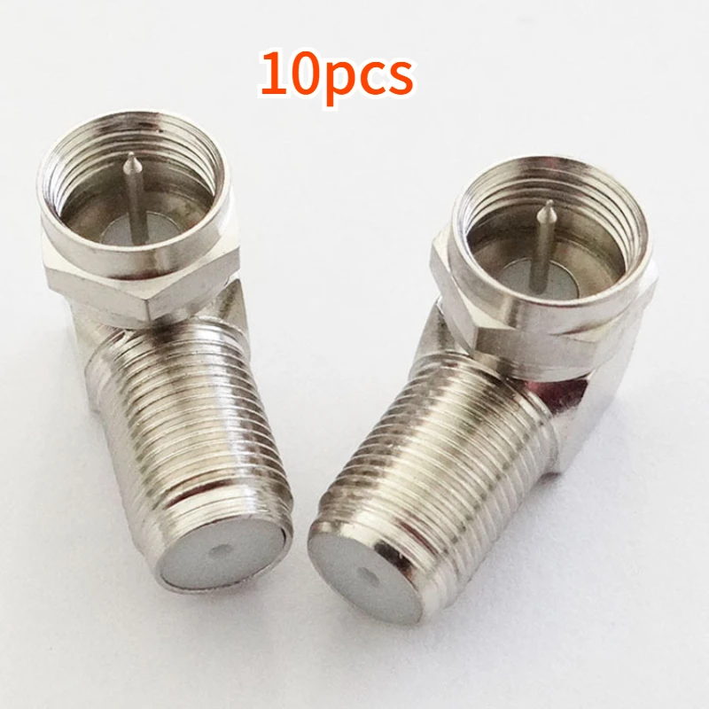 10pcs Right angle F-head F-head male to female head high-definition TV set-top box connector