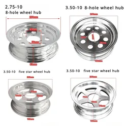 10 Inch 2.75-10 3.50-10 Aluminum Alloy Wheels Suitable for Monkey Bicycles, Motorcycles, Electric Tricycles, Motorcycle Parts