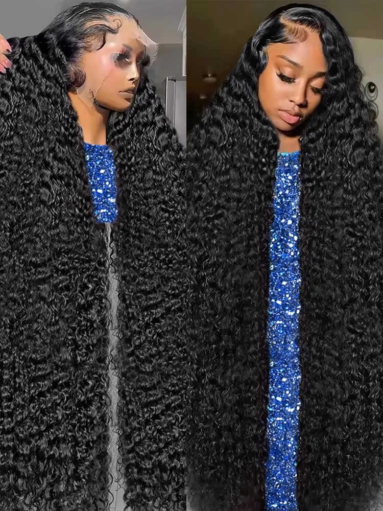 

Curly 13x6 HD Lace Frontal Wig Human Hair Deep Water Wave 250% Transparent 13x4 Lace Front Wig Pre Plucked Hairline For Women