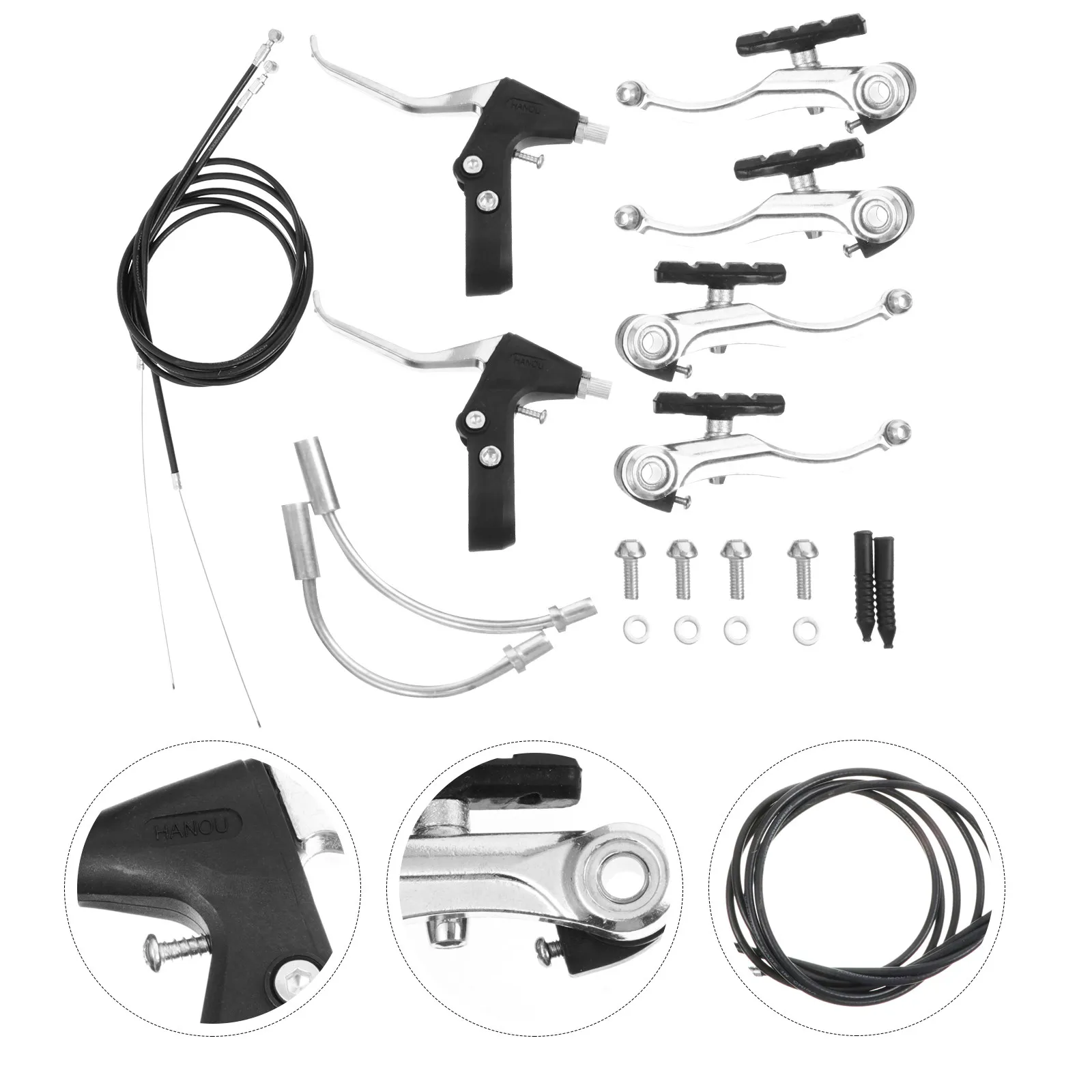 

Универсальный комплект для велосипеда: легкие алюминиевые тормозные ручки с долговечными тросами для фикс-байков и горных велосипедов