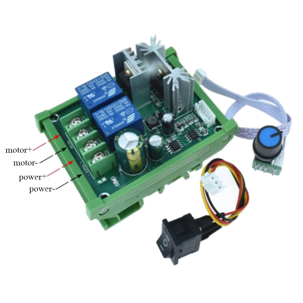 DC Governor 12V-55V 600W Max High Power Pulse Width Motor Driver PWM Control Board 0-10A Motor Forward Reverse Controller