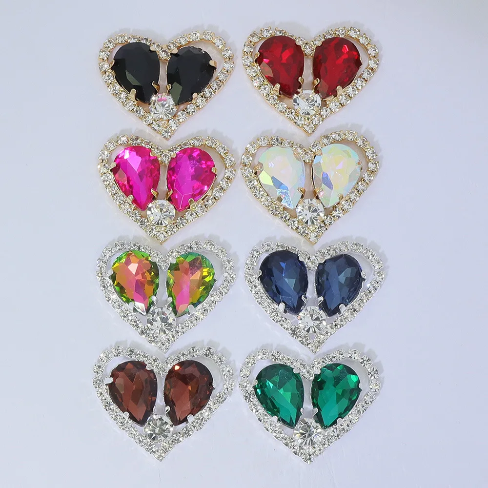 

10 шт. 22*30 мм, новый зажим в форме сердца, капля воды, акриловая окантовка, сшитая вручную пуговица, сделай сам, одежда, аксессуары для волос N529