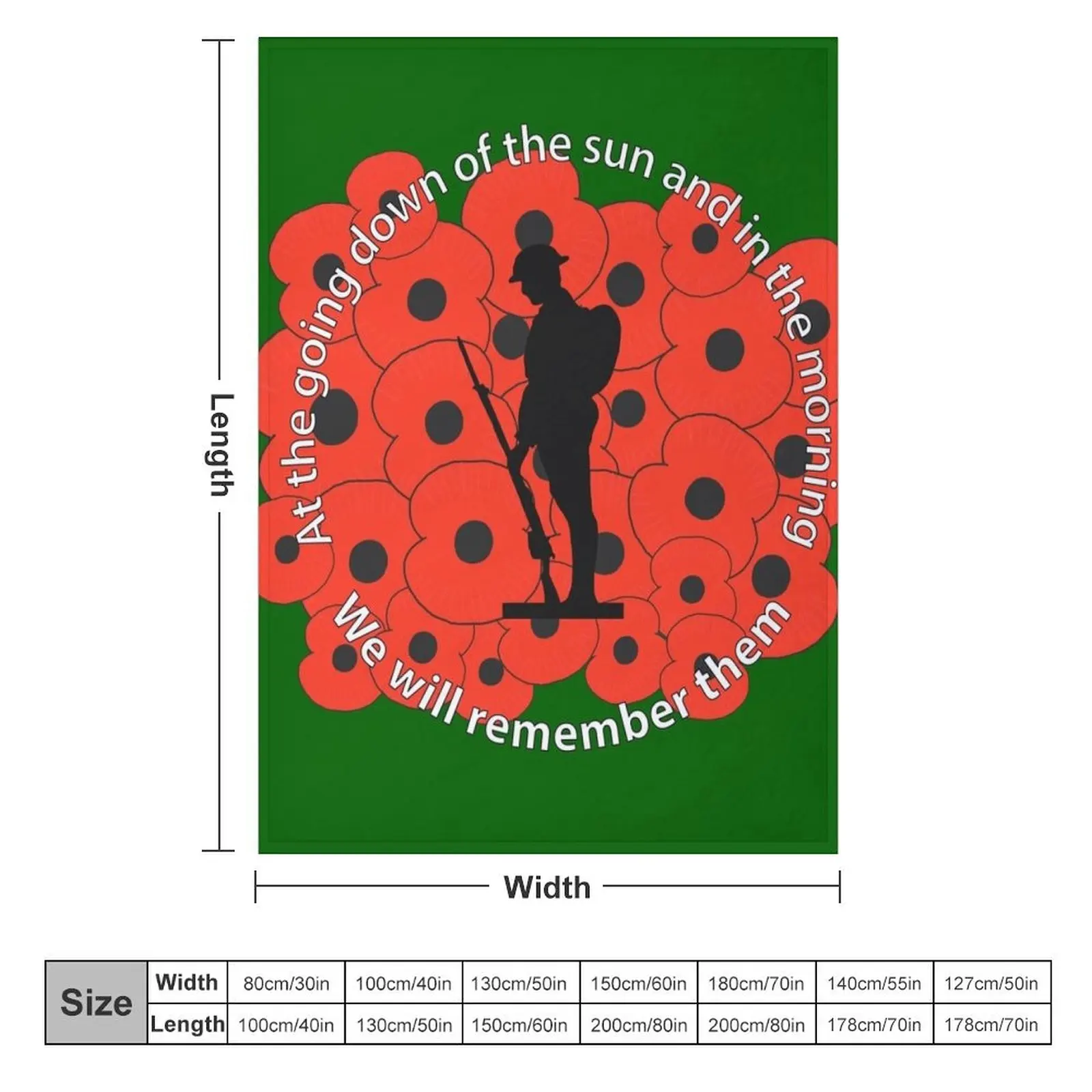 Lest We Forget - We Will Remember Them Throw Blanket Large Heavy Decorative Throw Blankets