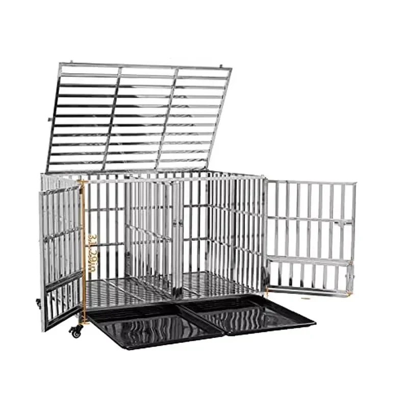 for MT MEDICAL Stainless Steel Pet Square Tube Dog Cage Multi-function Vet Animal Cages Houses