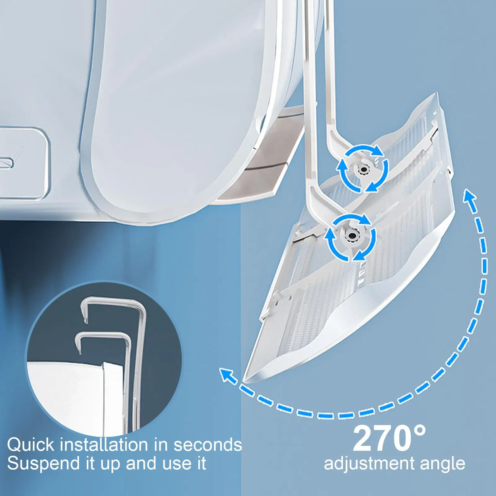 Wall Mount Air Conditioning Vent Deflector Adjustable 23.2-36.2 Inch AC Vent Diverter for Home Office Bedroom Bathroom Apartment