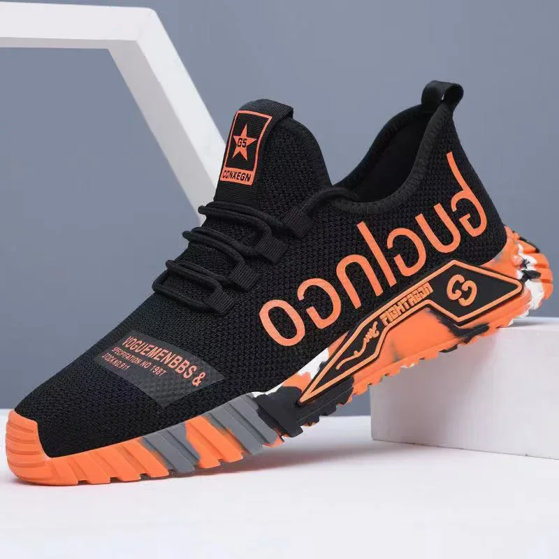 New Men Fashion Letter Print Vulcanize Sports Shoes Summer Casual Comfortable Breathable Running Shoes Lightweight Sneaker image 4