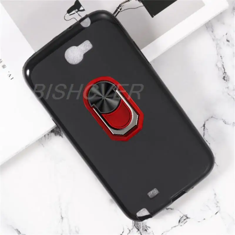 Magnet Phone Case For Samsung Galaxy Note 2 N7100 Shockproof Soft TPU Silicone Cover For Galaxy Note 2 II Case With Ring Holder