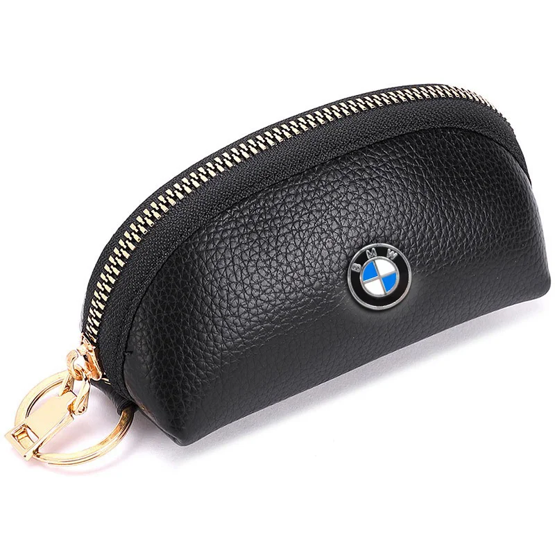 

Leather Zipper Key Storage Bag Wallet Coin Purse Card Holder For BMW X3 X5 X4 G30 G20 G32 G11 G12 F40 F30 Car interior sticker