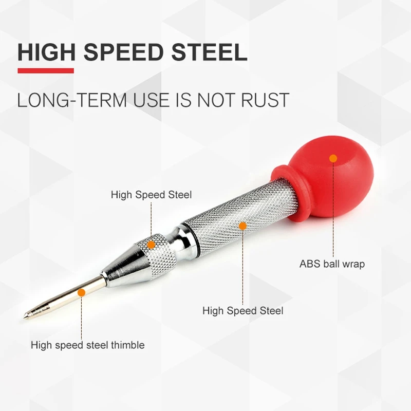 2 ชิ้น HSS Center Punch Stator เจาะอัตโนมัติ Center Pin Punch สปริงโหลดเครื่องหมายเจาะเครื่องมือใหม่