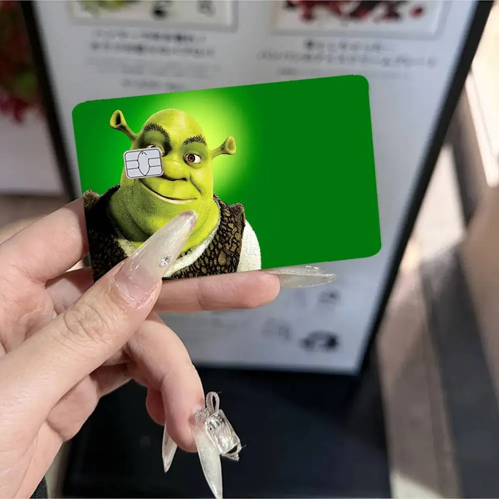 كارتون مضحك S-Shrek Anmie ملصق فيلم غطاء الجلد لبطاقة الائتمان بطاقة الخصم البنك الأمامية #3