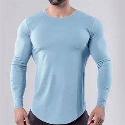 Men Compression Running t Shirt Long Sleeve Sport Tshirt Training Gym Shirt Bodybuilding Top Fitness Tights Man Football Jersey