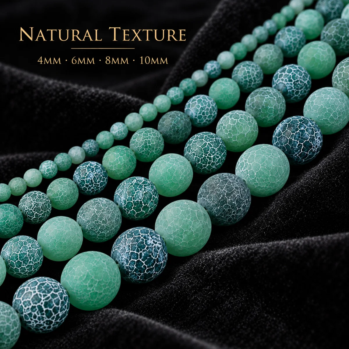 4/6/8/10mm Half Strand Natural Stone Green Weathered Agates Round Beads Spacer Beads for DIY Bracelet Necklace Jewelry Making