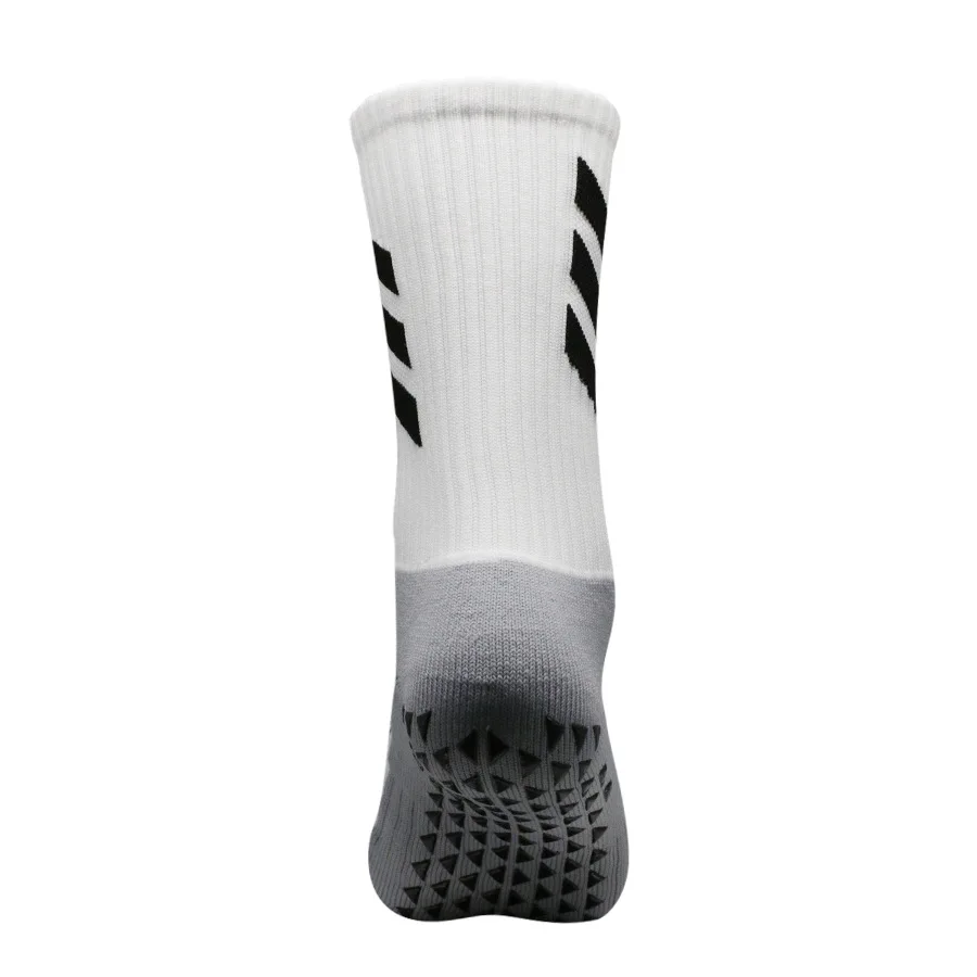 A pair of men\'s and women\'s glued non slip sports football cycling socks with thickened towel soles and long tube socks