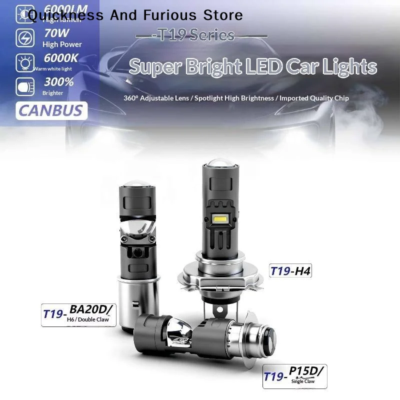 【MO】1PCS P15D H6M LED Motorcycle Light Yellow Hi Beam+White Lo Beam Conversion Kit For Motorbike ATV UTV Headlight 6000LM 9V-96