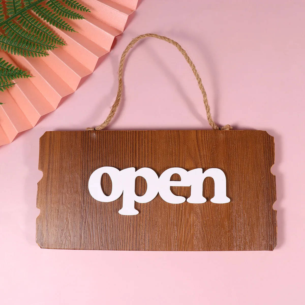 Wooden Retro Hanging Board Open Closed Sign Decorative Wall Door Plaque for Storefront Restaurant Bar Open Hanging Board