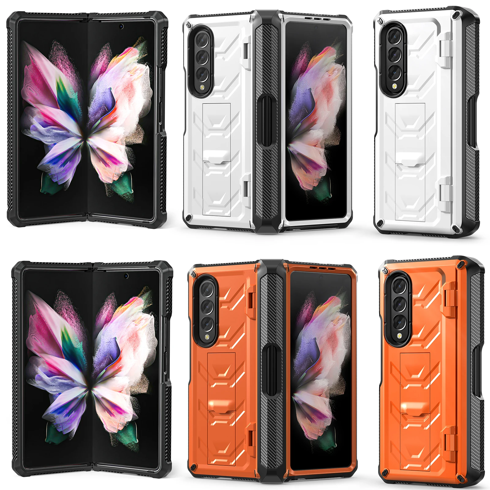 

Armorer Rugged Case For Samsung Galaxy Z Fold 5 4 3 Shockproof Holder Stand Cover For Fold4 Fold5 Funda