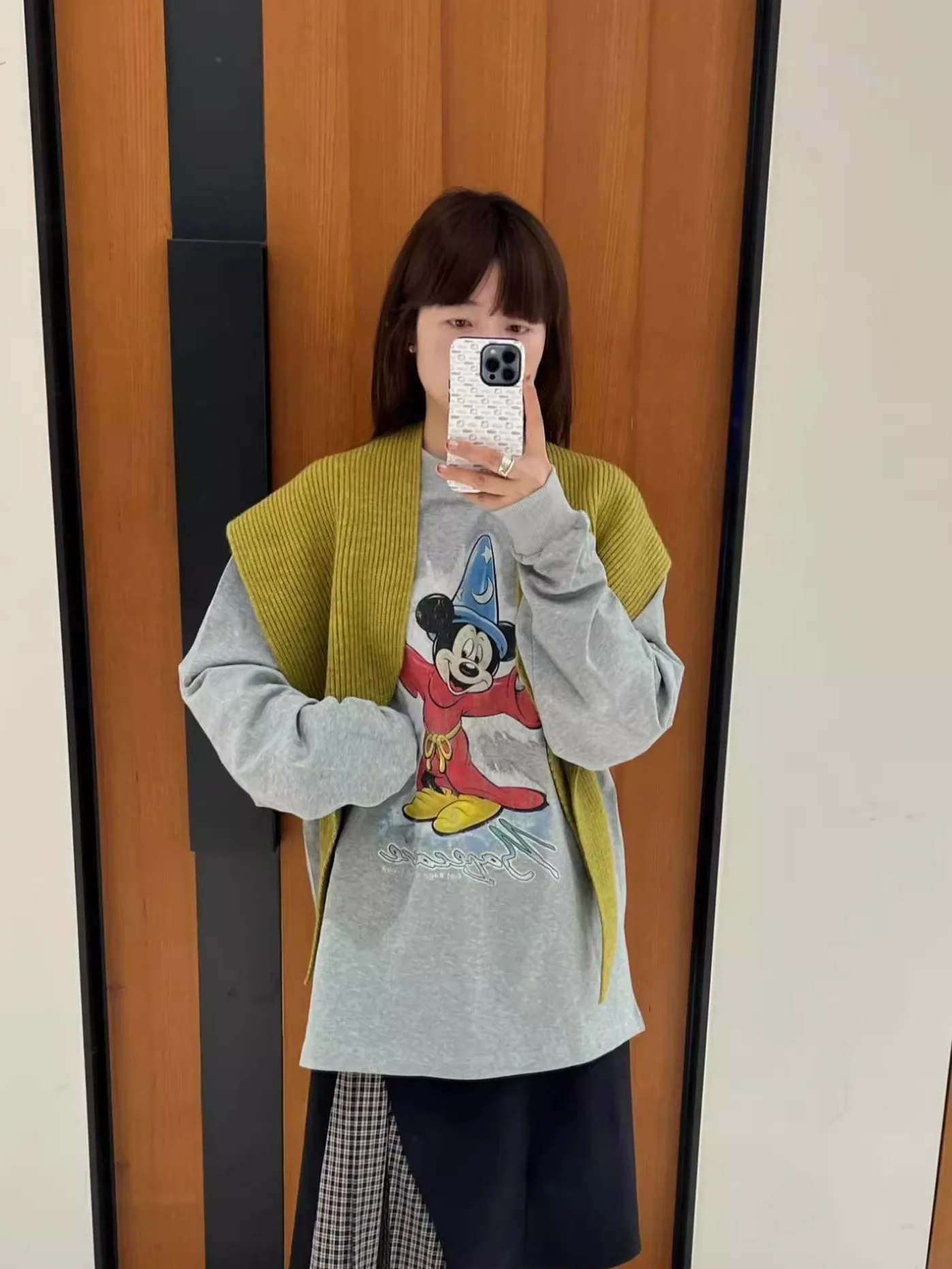 

Женская базовая футболка Dongjin Hot Korean Sle с мультяшным принтом, свободного кроя, из чистого хлопка, комфортная, с длинным рукавом, для защиты от старения