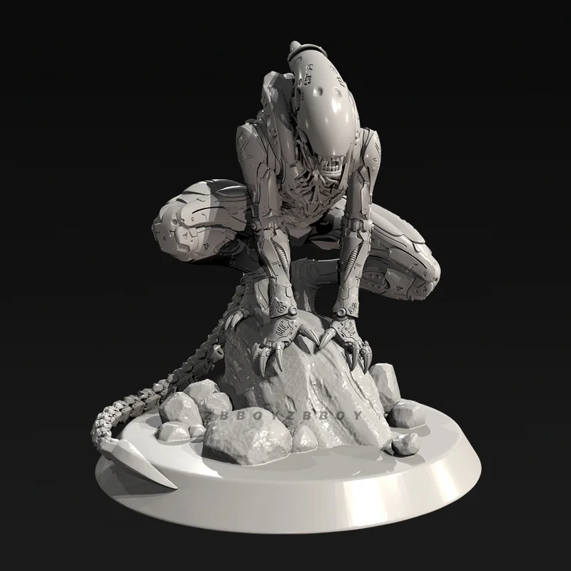 55mm 75mm 90mm Resin Model Figure Alien Mechanical Creature Gk Micro Miniature 3d Printed White Model Toy Unassembled Unpainted