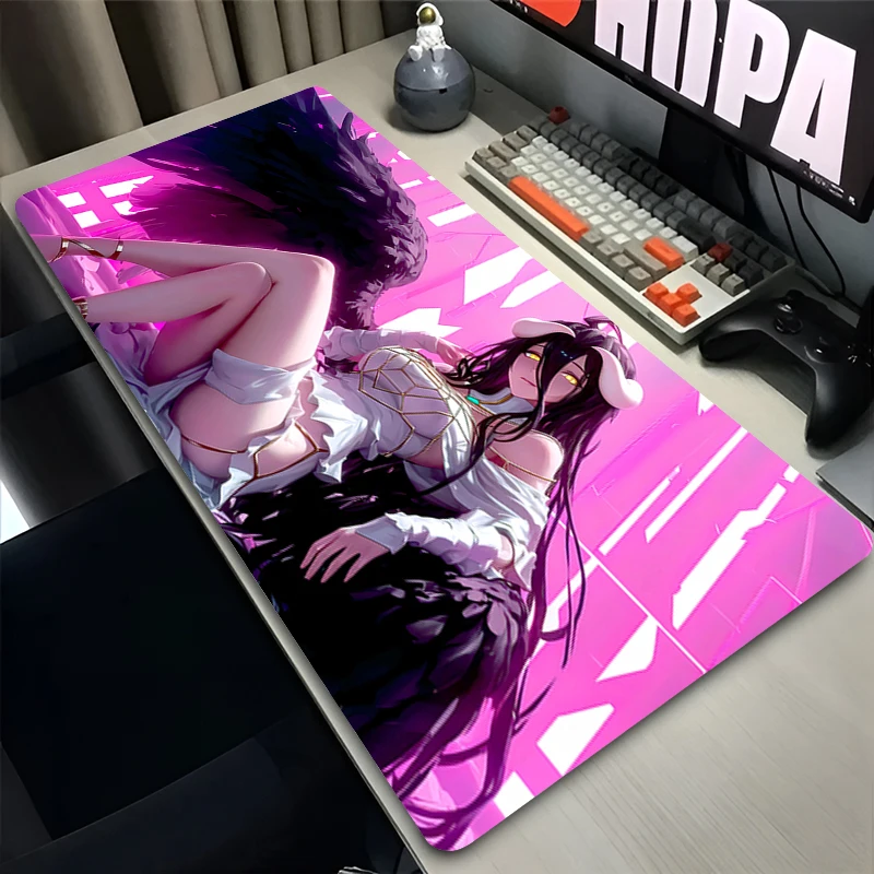 Rubber Mouse Pad E-sports Players Mousepad O-overlord Albedo kawaii Anime Desk Mat Gamer Keyboard Pad Office Computer Mouse Mat