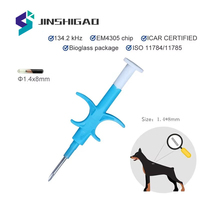 10pcs Animal EM4305 Microchip International Standard 134.2KHz FDX-B Pet Identification Chip Syringe for Dog Cat