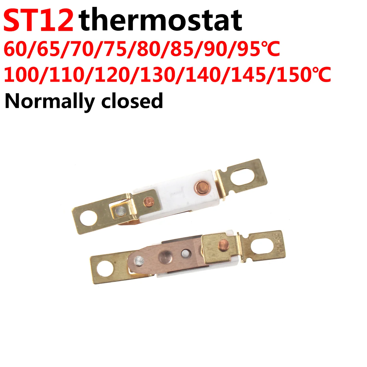 

20PCS ST-12 Hair dryer Temperature Switch Thermostat Normally closed 65/70/75/80/85/90/95/100/105/110/115/120/125/130/135/140/14