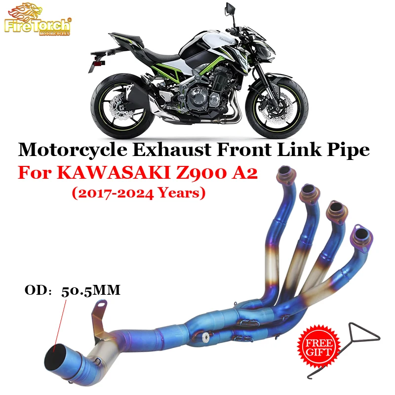 

For KAWASAKI Z900 A2 35KW 70KW 2017 - 2024 Slip On Motorcycle Exhaust Escape Full System Muffler 51mm Header Front Link Pipe