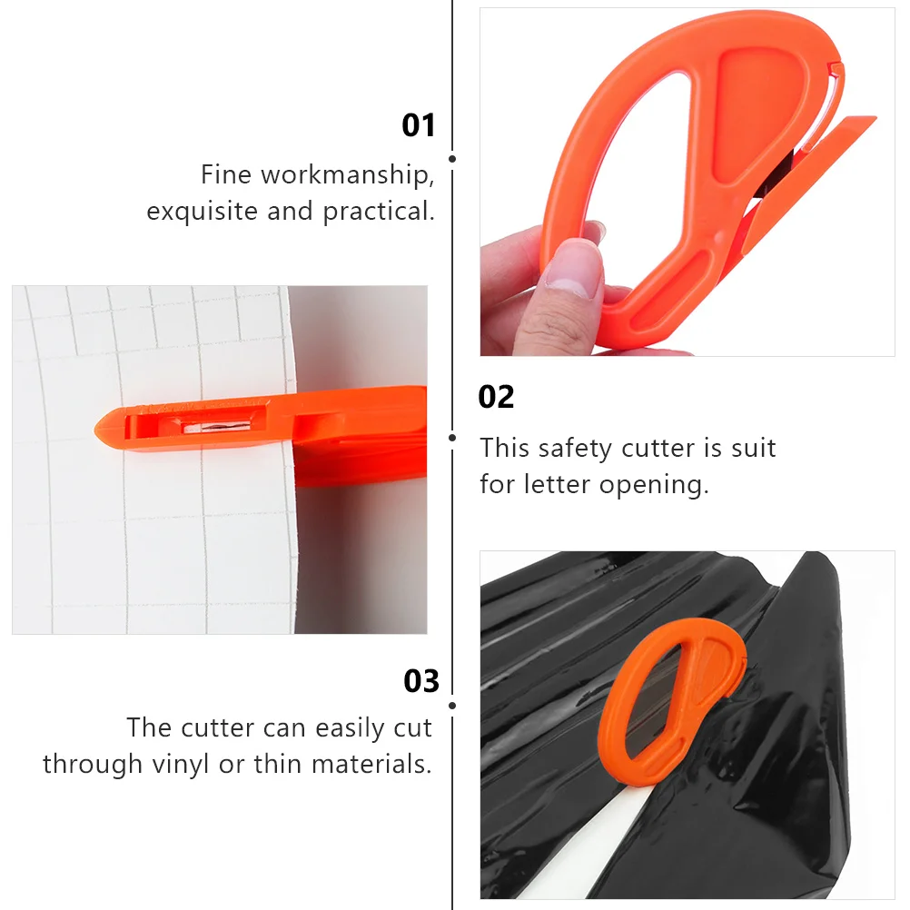 3Pcs Film Wrap Paper Cutter Lightweight Safety Cutter for DIY Vinyl Trimming and Letter Opening Applications Safety Cutting Tool