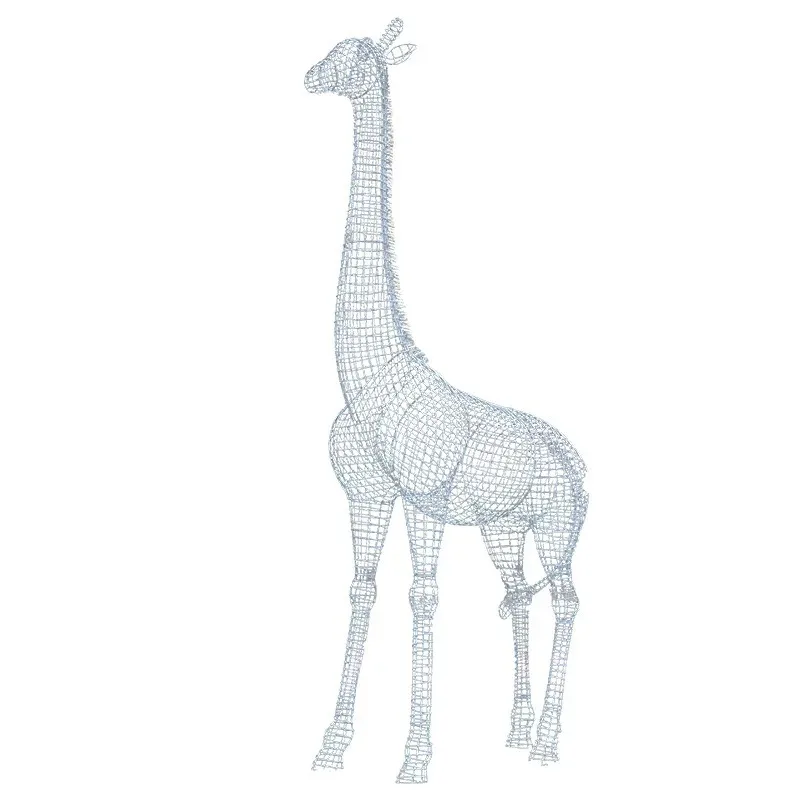 

Stainless steel hollow giraffe sculpture outdoor abstract garden landscape animal decoration ornament
