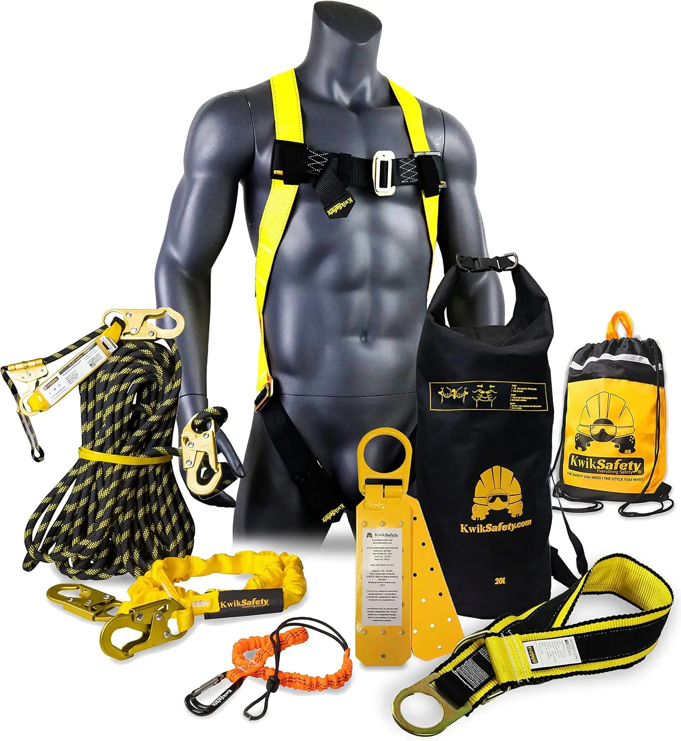 - Charlotte, NC - TSUNAMI BUNDLE [Premium BRAIDED ROPE] Vertical Lifeline, Safety Harness, Safety Lanyard, Cross Arm Strap, Tool