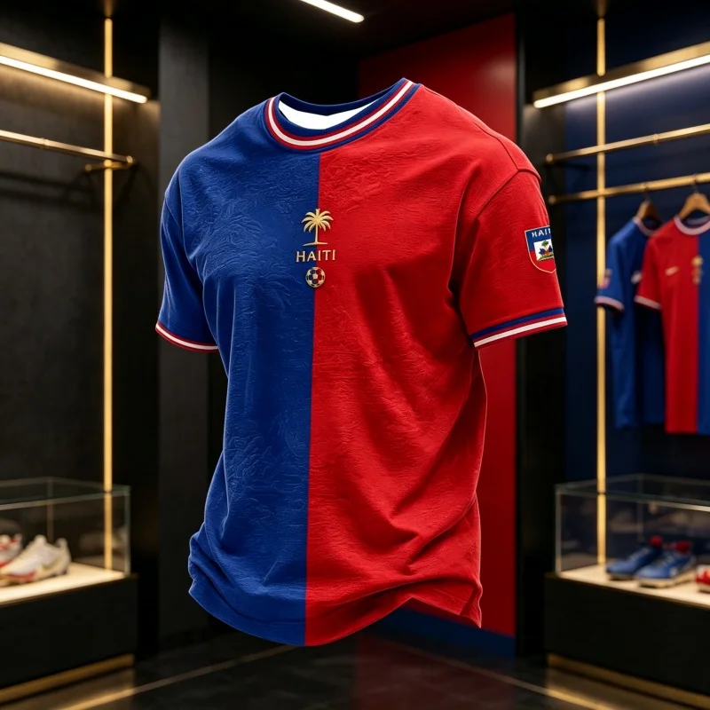 2026 New Haiti National Theme Football Shirt Culture Shirt, Fan Surrounding Sports Match Training T-shirt, Men's Parent-child