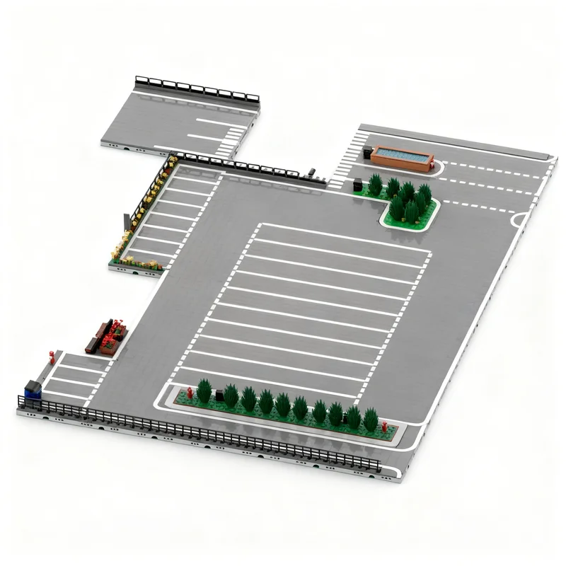 5197 قطعة MOC وحدات Streetscape مركز اللوجستية نموذج بناء لعبة كتل العمارة هدايا عيد الميلاد فكرة إبداعية التعليم