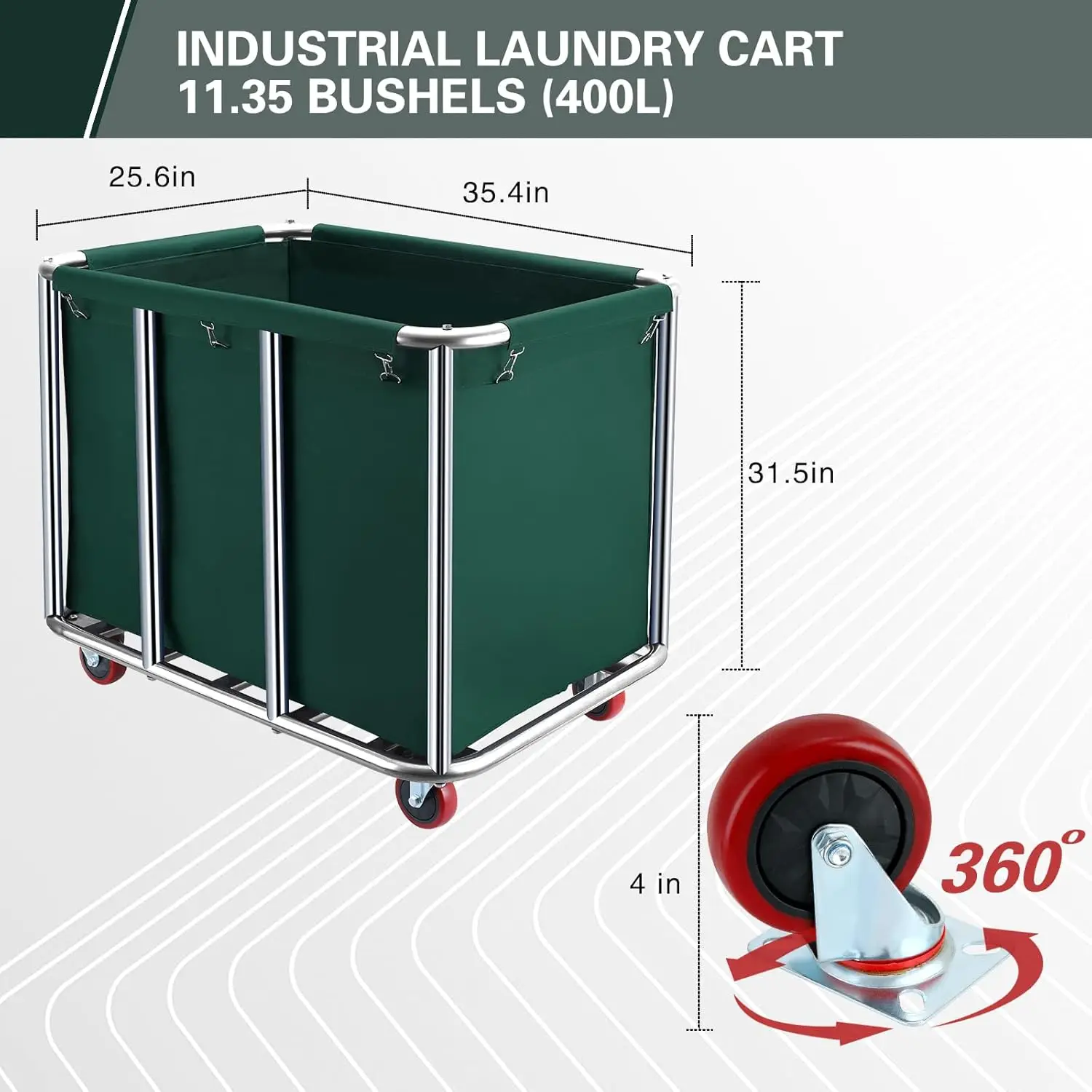 

Commercial Laundry Cart with Wheels,11.35 Bushel Commercial Laundry Hamper,Industrial Rolling Laundry Basket·Hot selling quality