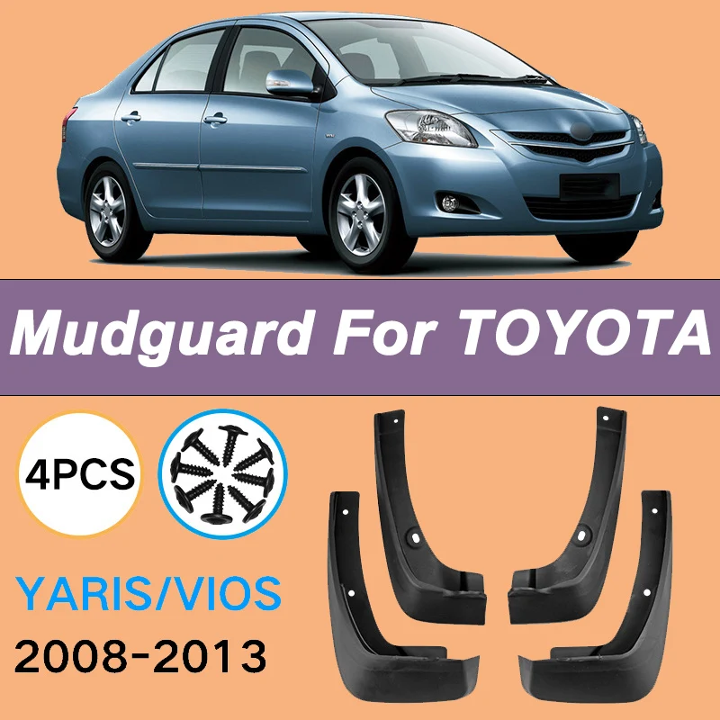 

For Toyota YARIS VIOS 2008-2013 2009 Automotive Tire Mudguard Waterproof Prevent Mud Splashing Car Mud Flaps 4pcs Accessories