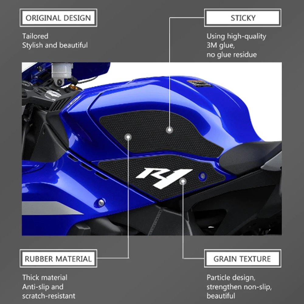 For YAMAHA YZF-R1  2020 2021 YZF-R1M  Motorcycle Tank Mat Anti-Slip Tank Mat Protective Sticker Side Sticker Tow Tank Mat