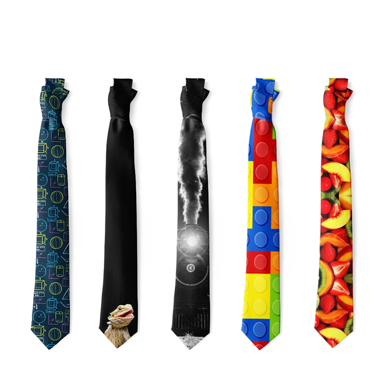 New Business Tie Fun Geometric Digital Pattern Printing Personalized Tie 8CM Fashion Casual Elegant Collocation Tie For Men