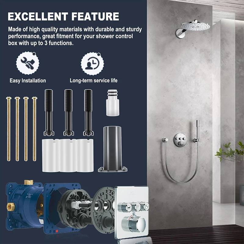 Imagem -03 - Conjunto de Extensão Universal para Substituição Grohe Apto para Guarnição Grohtherm Smartcontrol até 3-funções 140 48000 25 mm