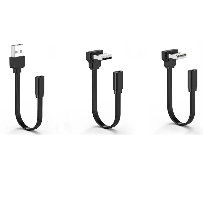 كابل محول من النوع C أنثى إلى USB 2.0 سلك سيليكون نحيف 1.5 مم لتوفير 2A فعال