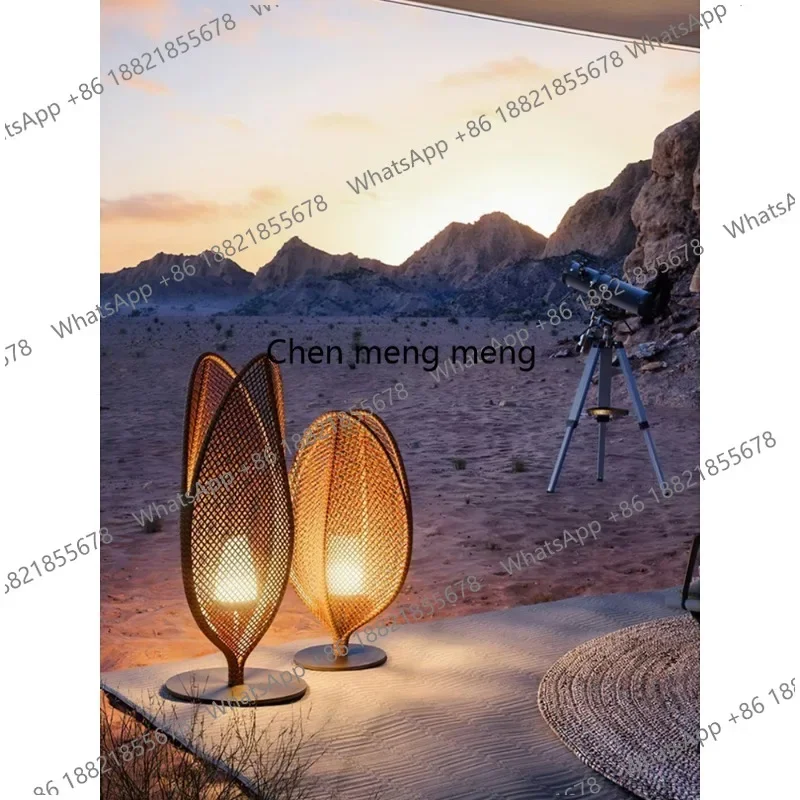 F150Outdoor waterproof floor lamp, terrace lamp, rattan lamp, atmosphere, homestay decoration landscape garden lamp