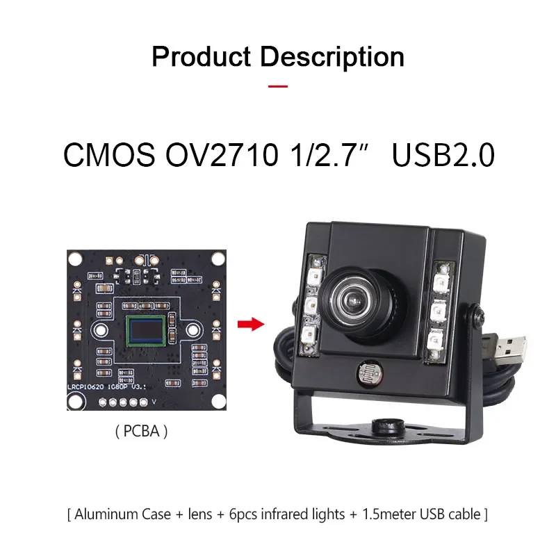 

In stock 1080P 3306 OV2710 2.9mm 100 Distortionless CMOS 1/2.7" Sensor HD Infrared Night Vision 0.01-6m Visual Distance USB M12