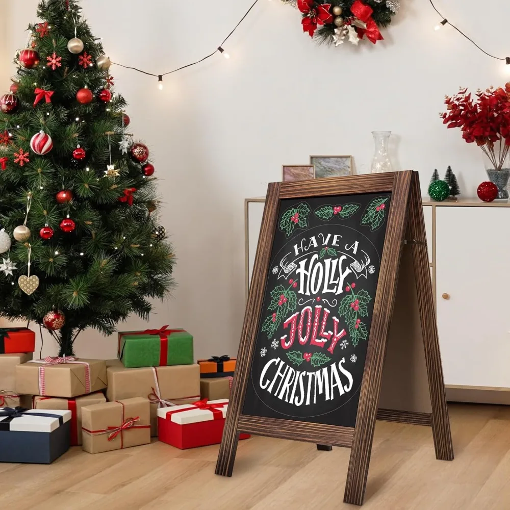 40x20 Inch Double Sided A-Frame Chalkboard Sign, Foldable for Outdoor Business and Events