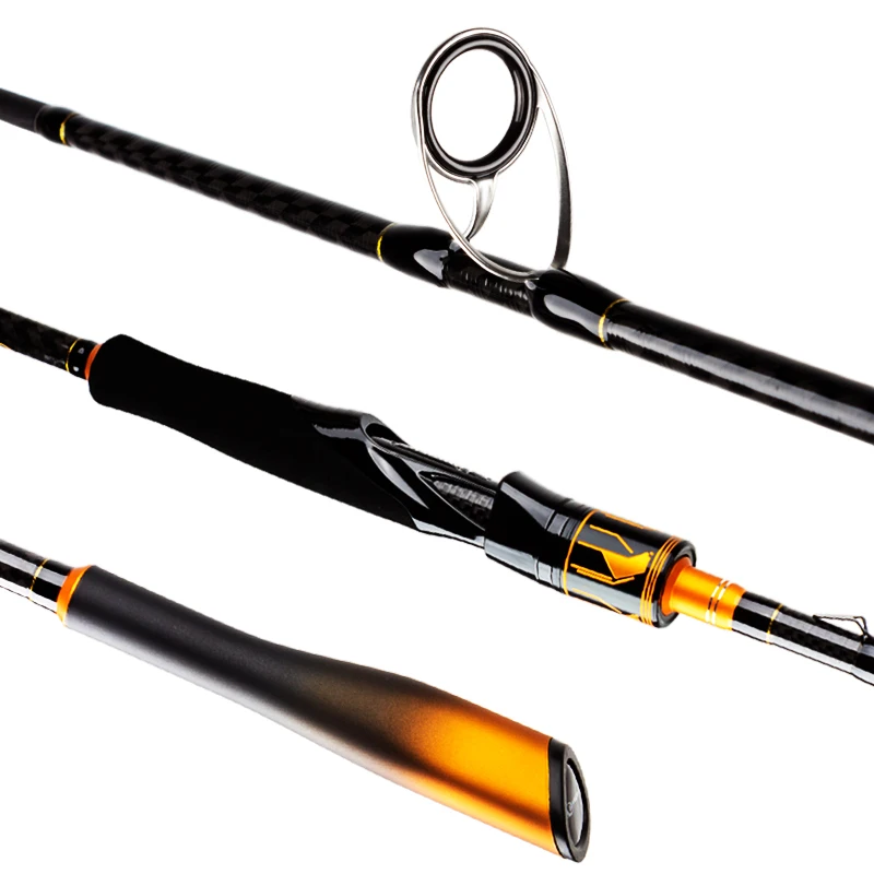 Canne à pêche BIUTIFU Spinning Casting 2Tips 1,8~2,7m avec anneaux Fuji, 2 sections, carbone T1000, casting 7-80g, pour leurres, basse, brochet, action rapide